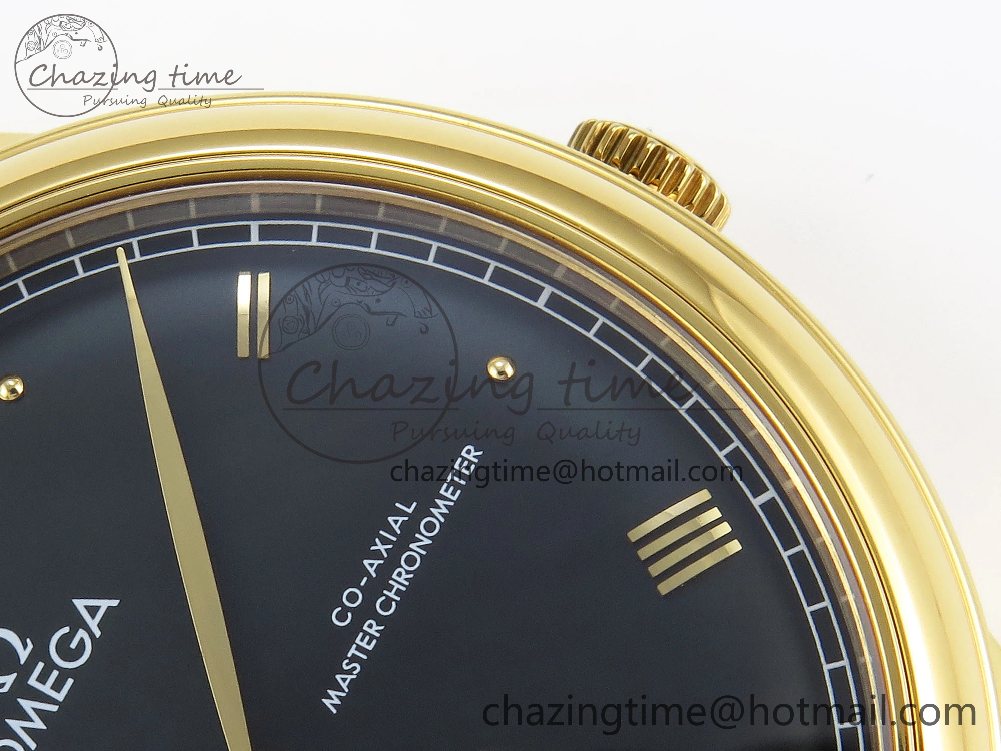 De Ville Power Reserve YG MKF 1:1 Best Edition Black Dial on Black Leather Strap A8810