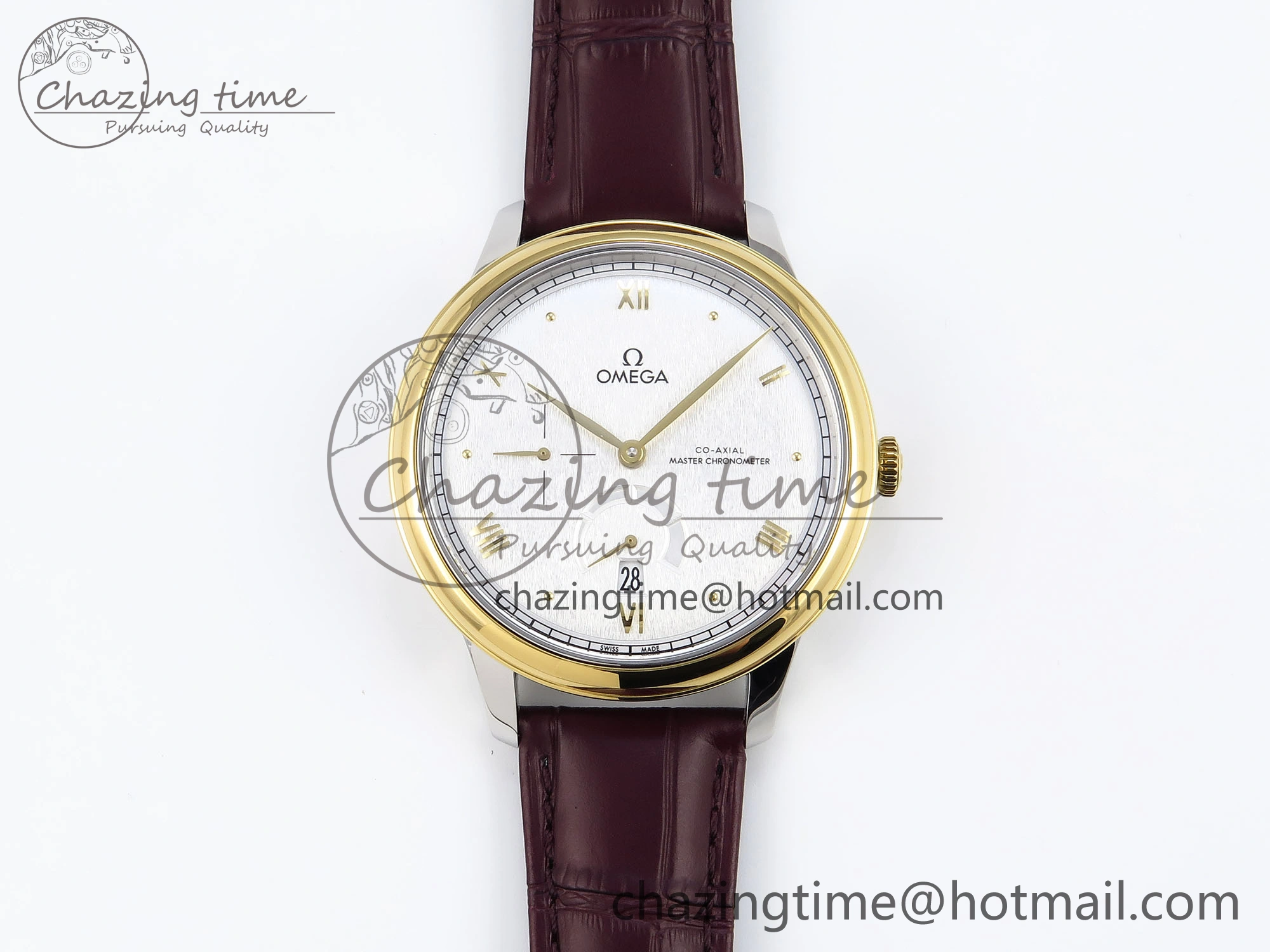 De Ville Power Reserve YG MKF 1:1 Best Edition White Dial on Brown Leather Strap A8810