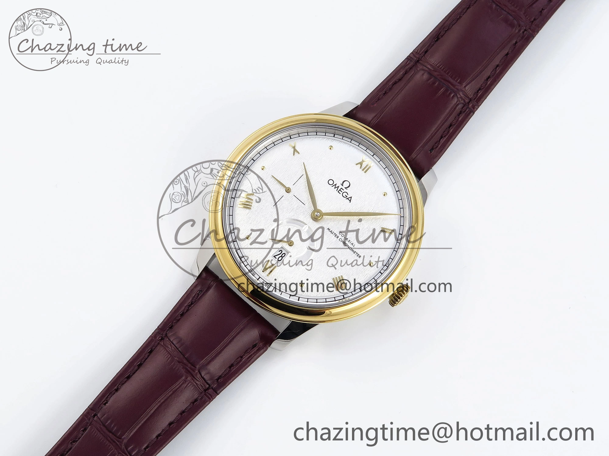 De Ville Power Reserve YG MKF 1:1 Best Edition White Dial on Brown Leather Strap A8810