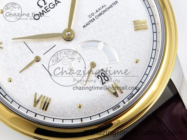 De Ville Power Reserve YG MKF 1:1 Best Edition White Dial on Brown Leather Strap A8810