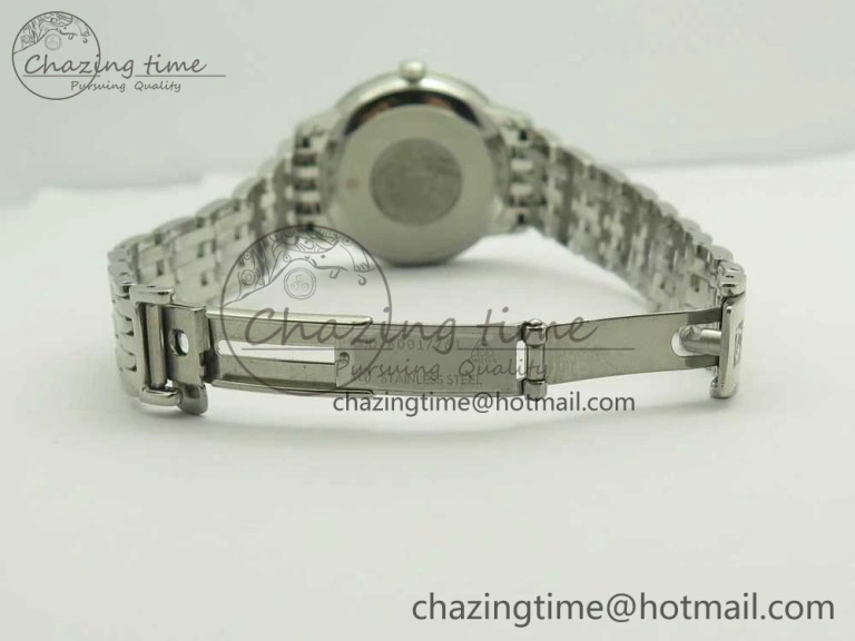De Ville Prestige Ladies 32.7mm SS MKF 1:1 Best Edition Blue Dial Diamonds Markers on SS Bracelet MIYOTA 9015