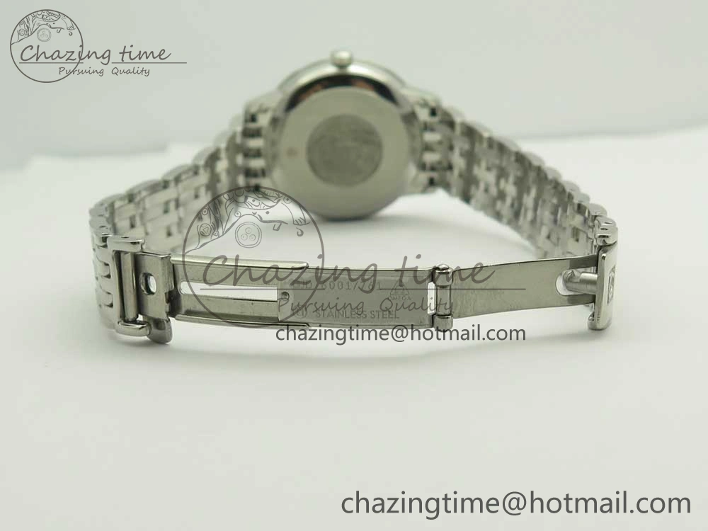 De Ville Prestige Ladies 32.7mm SS MKF 1:1 Best Edition Blue Dial Diamonds Markers on SS Bracelet MIYOTA 9015