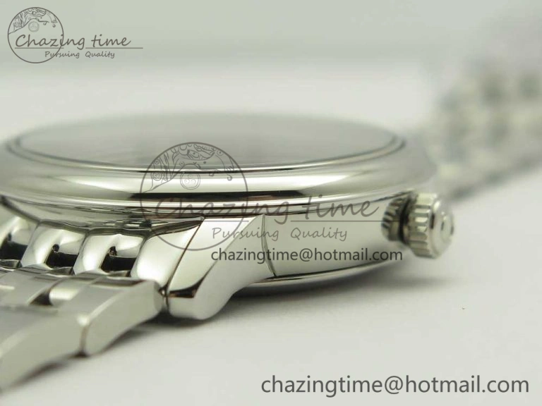 De Ville Prestige Ladies 32.7mm SS MKF 1:1 Best Edition Blue Dial Diamonds Markers on SS Bracelet MIYOTA 9015