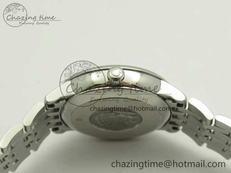 De Ville Prestige Ladies 32.7mm SS MKF 1:1 Best Edition Blue Dial Diamonds Markers on SS Bracelet MIYOTA 9015