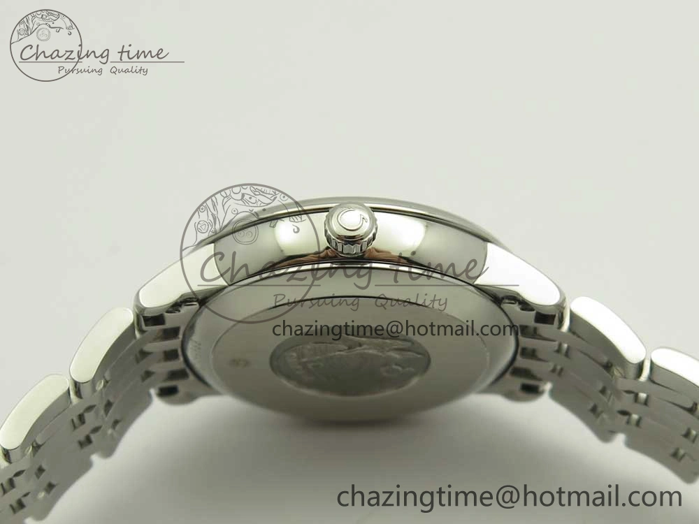 De Ville Prestige Ladies 32.7mm SS MKF 1:1 Best Edition Blue Dial Diamonds Markers on SS Bracelet MIYOTA 9015