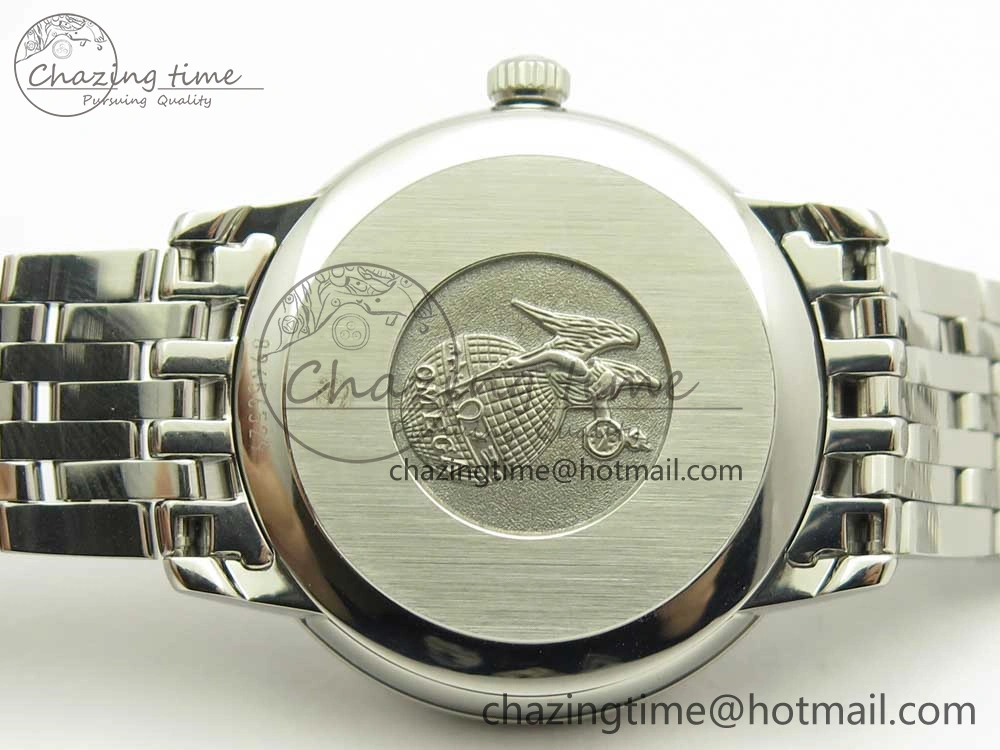 De Ville Prestige Ladies 32.7mm SS MKF 1:1 Best Edition Blue Dial Diamonds Markers on SS Bracelet MIYOTA 9015