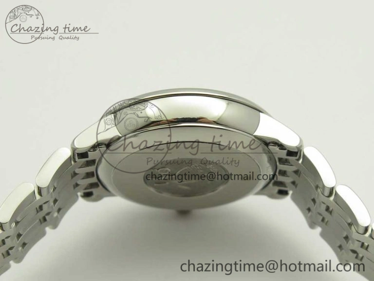 De Ville Prestige Ladies 32.7mm SS MKF 1:1 Best Edition Blue Dial Diamonds Markers on SS Bracelet MIYOTA 9015