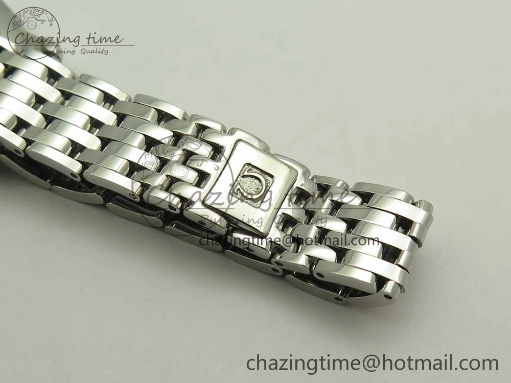De Ville Prestige Ladies 32.7mm SS MKF 1:1 Best Edition Blue Dial Diamonds Markers on SS Bracelet MIYOTA 9015