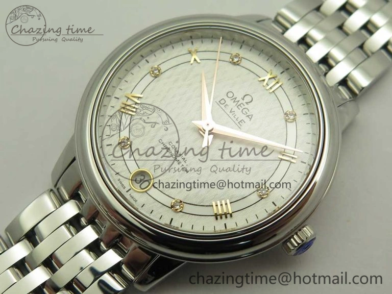 De Ville Prestige Ladies 32.7mm SS MKF 1:1 Best Edition White Dial RG Markers on SS Bracelet MIYOTA 9015