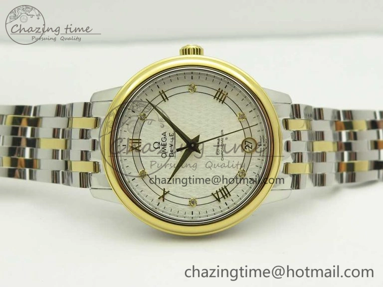 De Ville Prestige Ladies 32.7mm SS MKF 1:1 Best Edition White Dial Roman Markers on SS YG Bracelet MIYOTA 9015