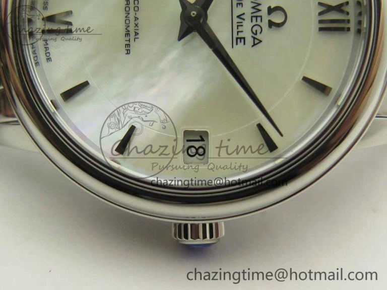 De Ville Prestige Ladies 32.7mm SS MKF 1:1 Best Edition White Dial SS Markers on SS Bracelet MIYOTA 9015