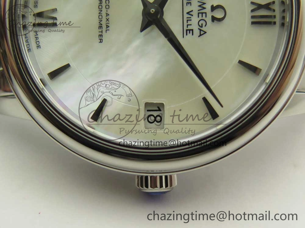 De Ville Prestige Ladies 32.7mm SS MKF 1:1 Best Edition White Dial SS Markers on SS Bracelet MIYOTA 9015