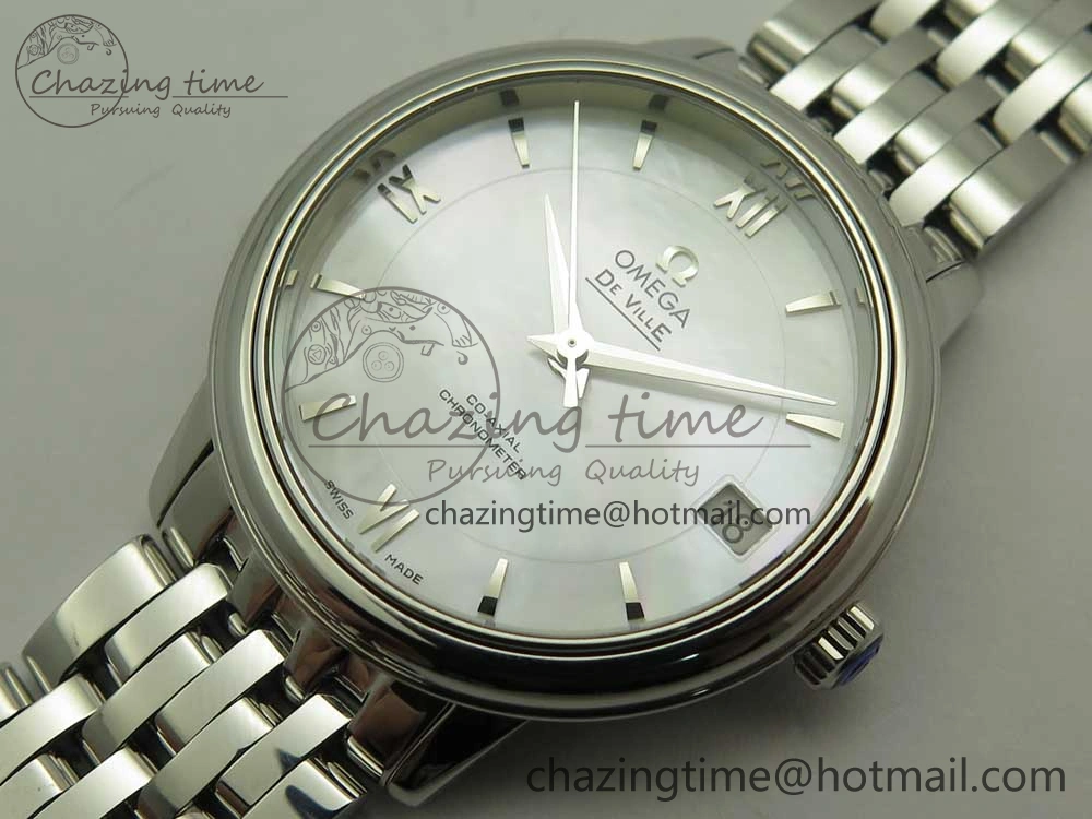 De Ville Prestige Ladies 32.7mm SS MKF 1:1 Best Edition White Dial SS Markers on SS Bracelet MIYOTA 9015