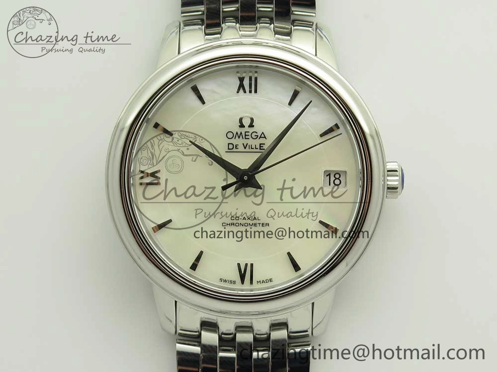 De Ville Prestige Ladies 32.7mm SS MKF 1:1 Best Edition White Dial SS Markers on SS Bracelet MIYOTA 9015