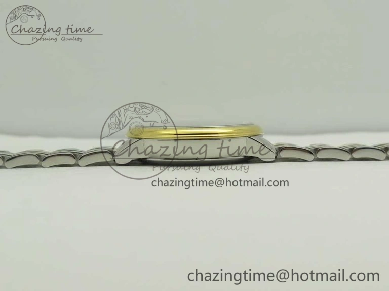 De Ville Prestige Ladies 32.7mm SS MKF 1:1 Best Edition White MOP Dial Diamonds Markers on SS YG Bracelet MIYOTA 9015