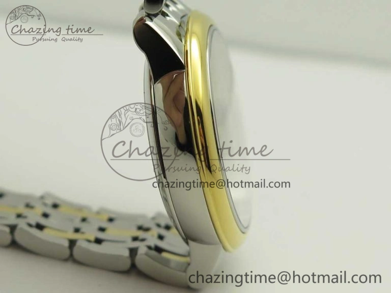 De Ville Prestige Ladies 32.7mm SS MKF 1:1 Best Edition White MOP Dial Diamonds Markers on SS YG Bracelet MIYOTA 9015