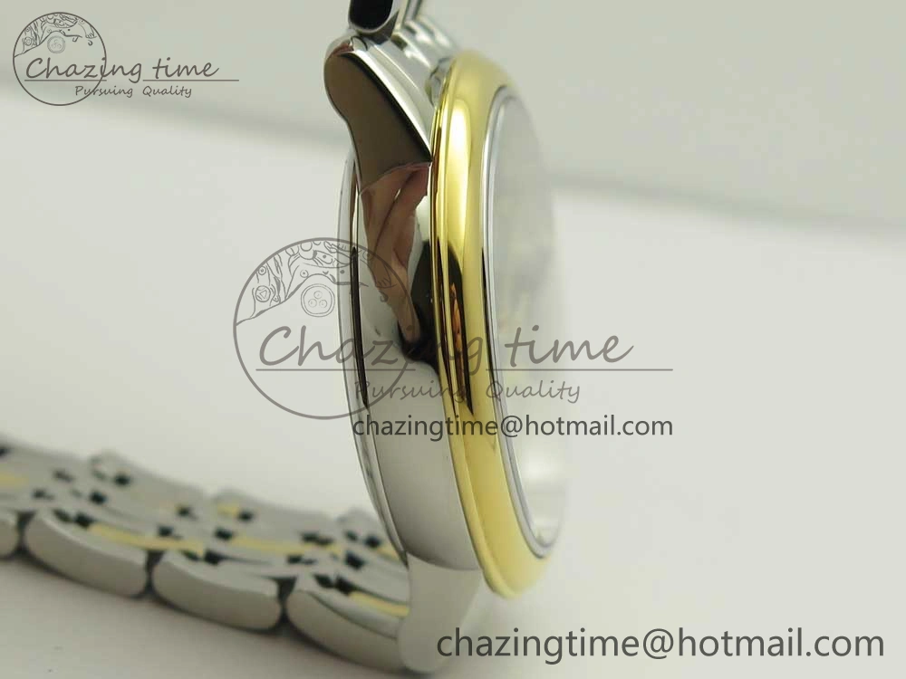 De Ville Prestige Ladies 32.7mm SS MKF 1:1 Best Edition White MOP Dial Roman Markers on SS YG Bracelet MIYOTA 9015