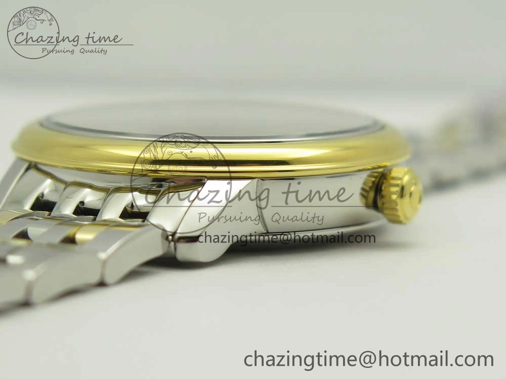 De Ville Prestige Ladies 32.7mm SS MKF 1:1 Best Edition White MOP Dial Roman Markers on SS YG Bracelet MIYOTA 9015