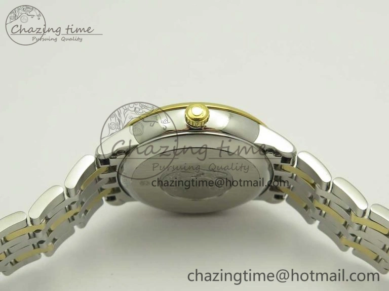 De Ville Prestige Ladies 32.7mm SS MKF 1:1 Best Edition White MOP Dial Roman Markers on SS YG Bracelet MIYOTA 9015