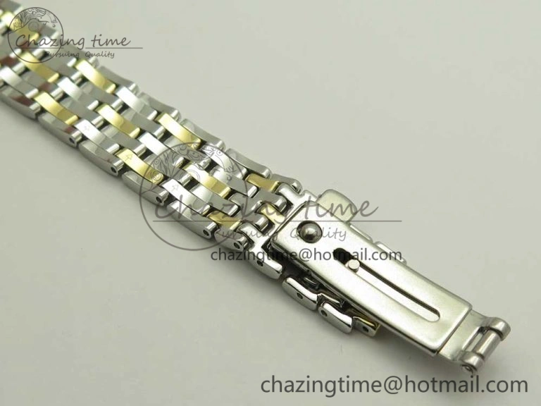 De Ville Prestige Ladies 32.7mm SS MKF 1:1 Best Edition White MOP Dial Roman Markers on SS YG Bracelet MIYOTA 9015