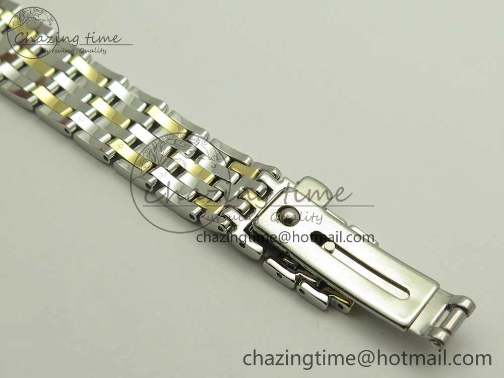 De Ville Prestige Ladies 32.7mm SS MKF 1:1 Best Edition White MOP Dial Roman Markers on SS YG Bracelet MIYOTA 9015
