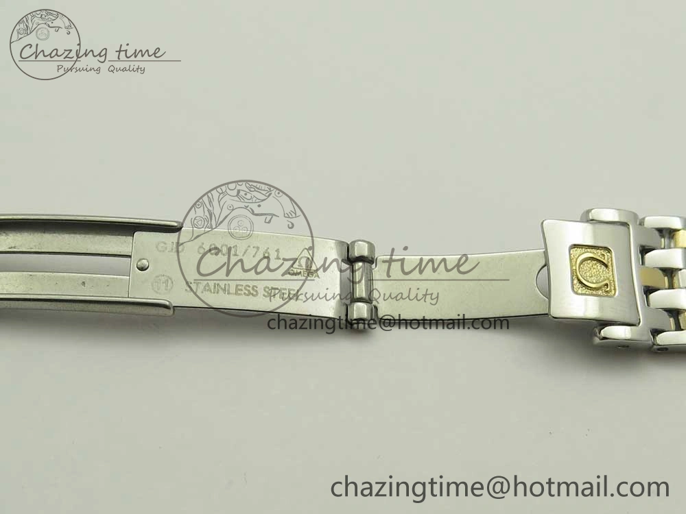 De Ville Prestige Ladies 32.7mm SS MKF 1:1 Best Edition White MOP Dial Roman Markers on SS YG Bracelet MIYOTA 9015