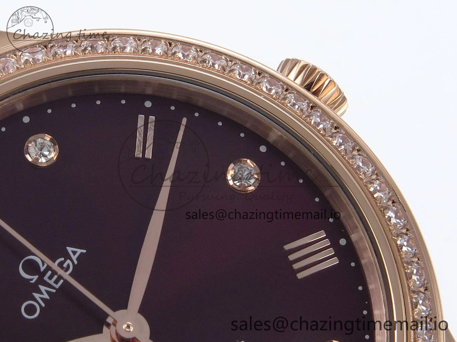De Ville Prestige Ladies RG VSF 1:1 Best Edition Brown Diamonds Dial on RG Bracelet A8800