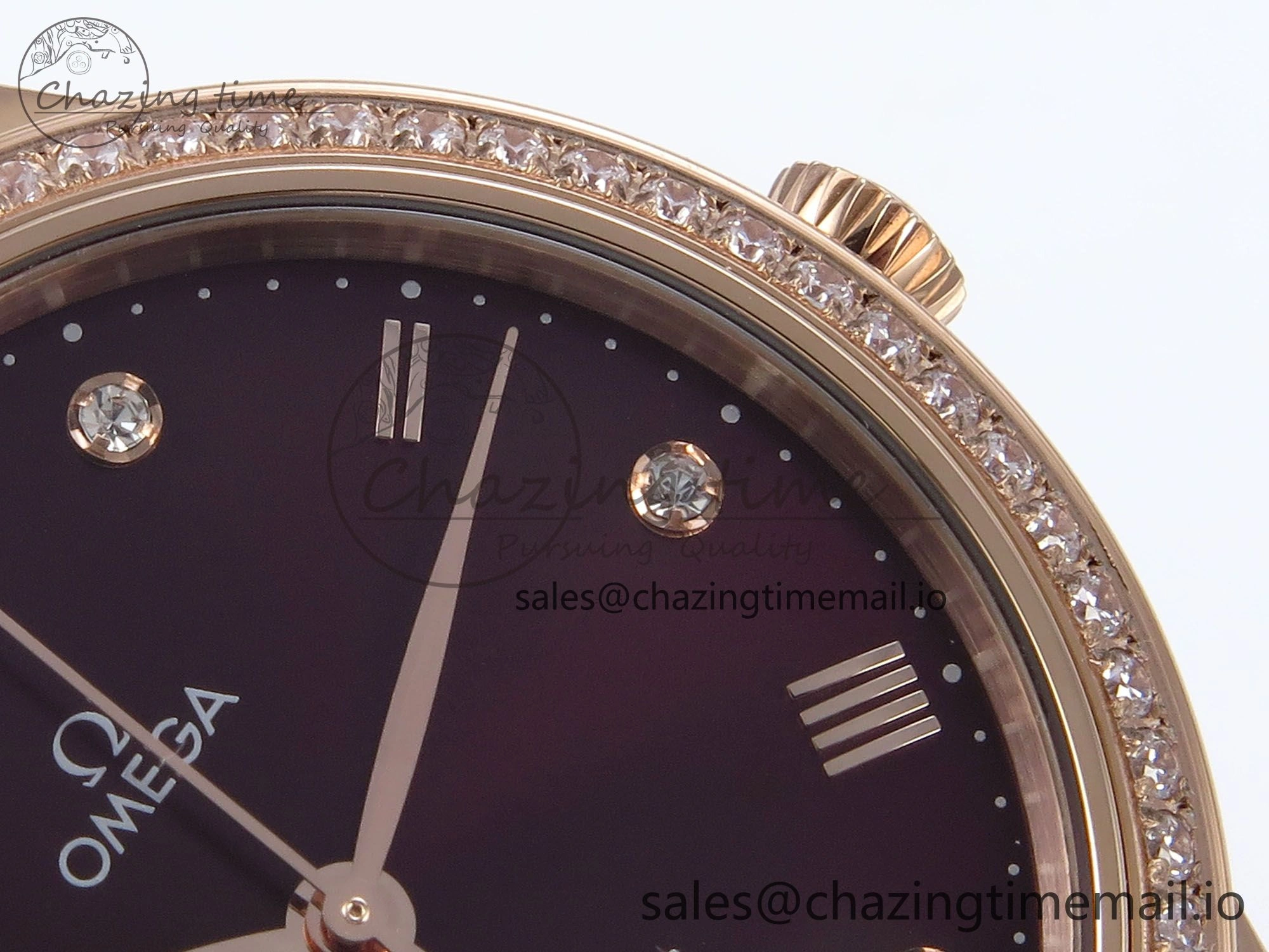 De Ville Prestige Ladies RG VSF 1:1 Best Edition Brown Diamonds Dial on RG Bracelet A8800