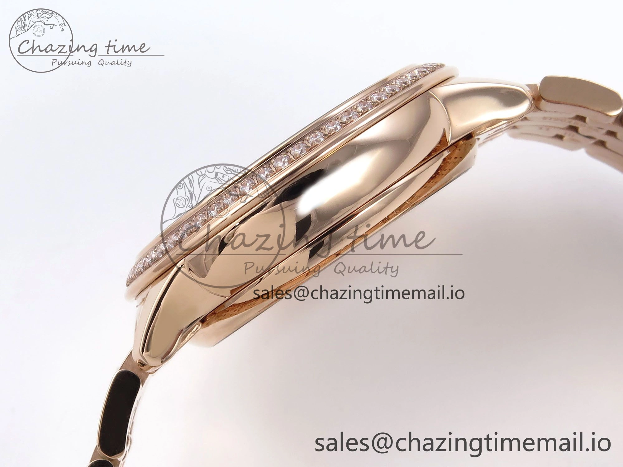 De Ville Prestige Ladies RG VSF 1:1 Best Edition Brown Diamonds Dial on RG Bracelet A8800
