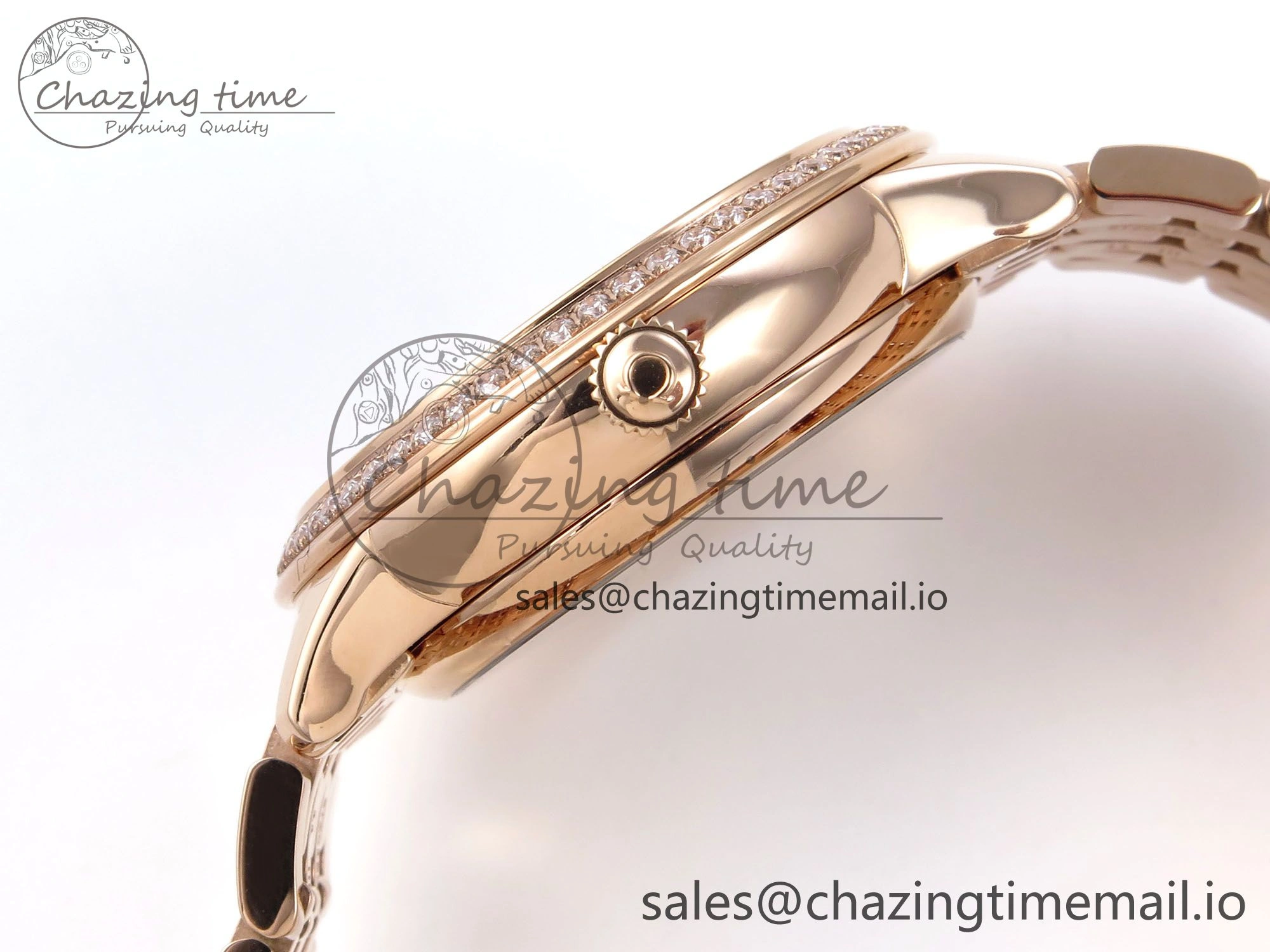 De Ville Prestige Ladies RG VSF 1:1 Best Edition Brown Diamonds Dial on RG Bracelet A8800