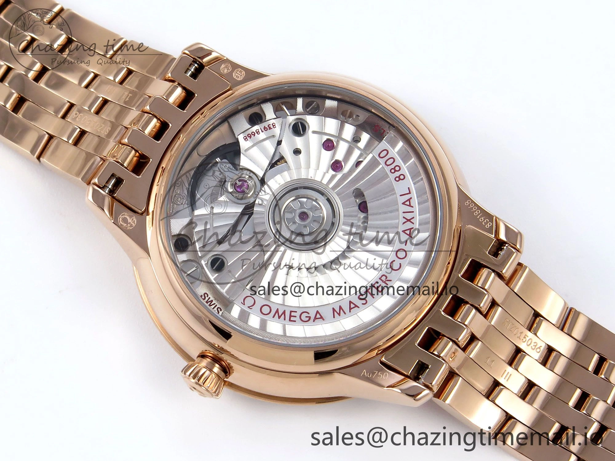 De Ville Prestige Ladies RG VSF 1:1 Best Edition Brown Diamonds Dial on RG Bracelet A8800