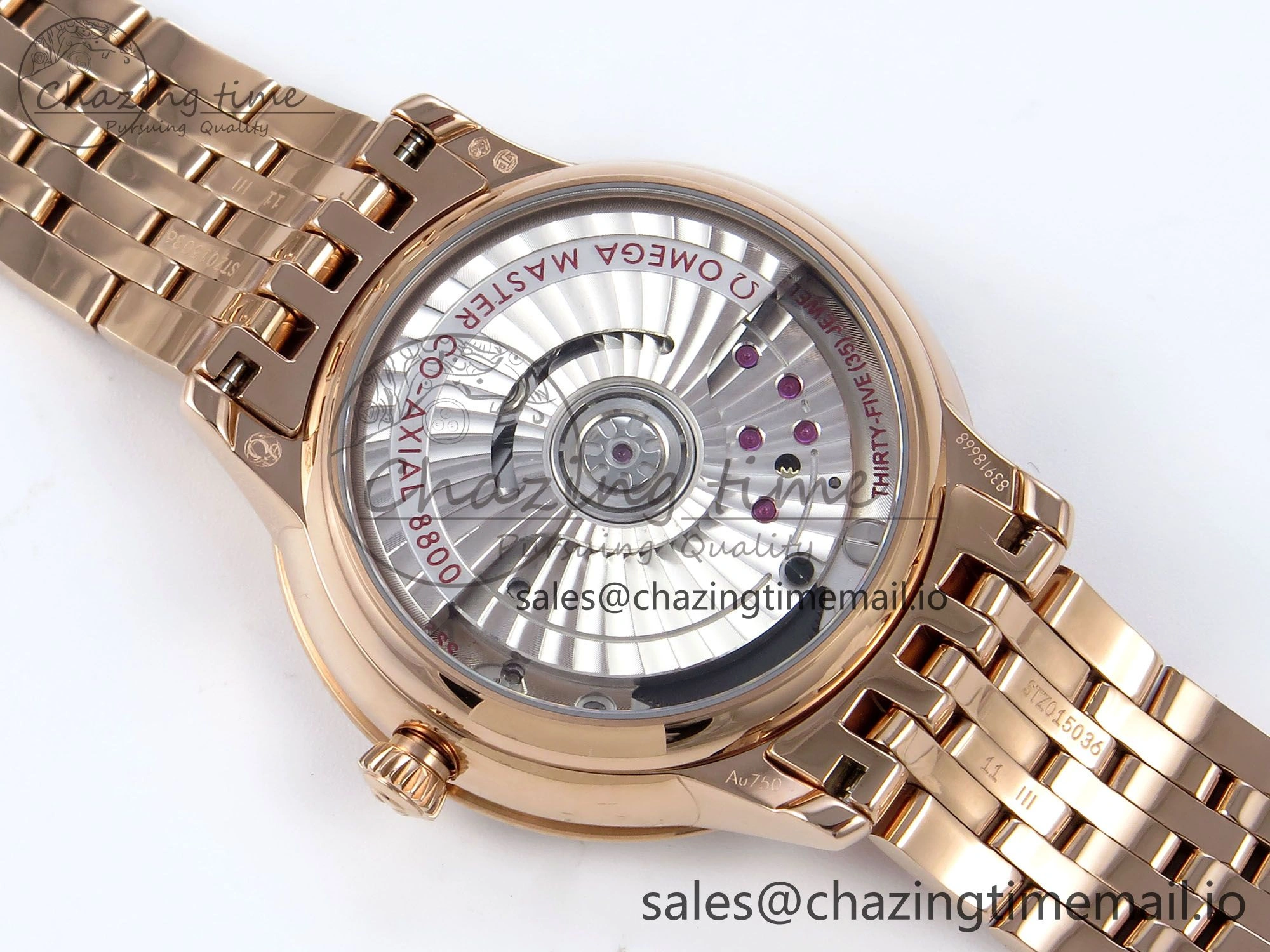 De Ville Prestige Ladies RG VSF 1:1 Best Edition Brown Diamonds Dial on RG Bracelet A8800
