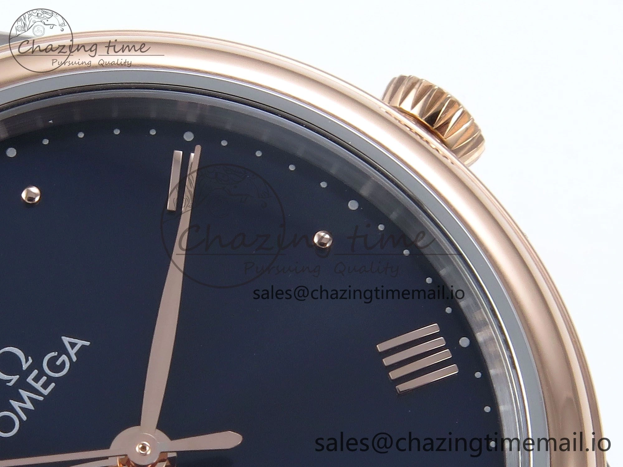 De Ville Prestige Ladies SS RG VSF 1:1 Best Edition Blue Dial on SS RG Bracelet A8800