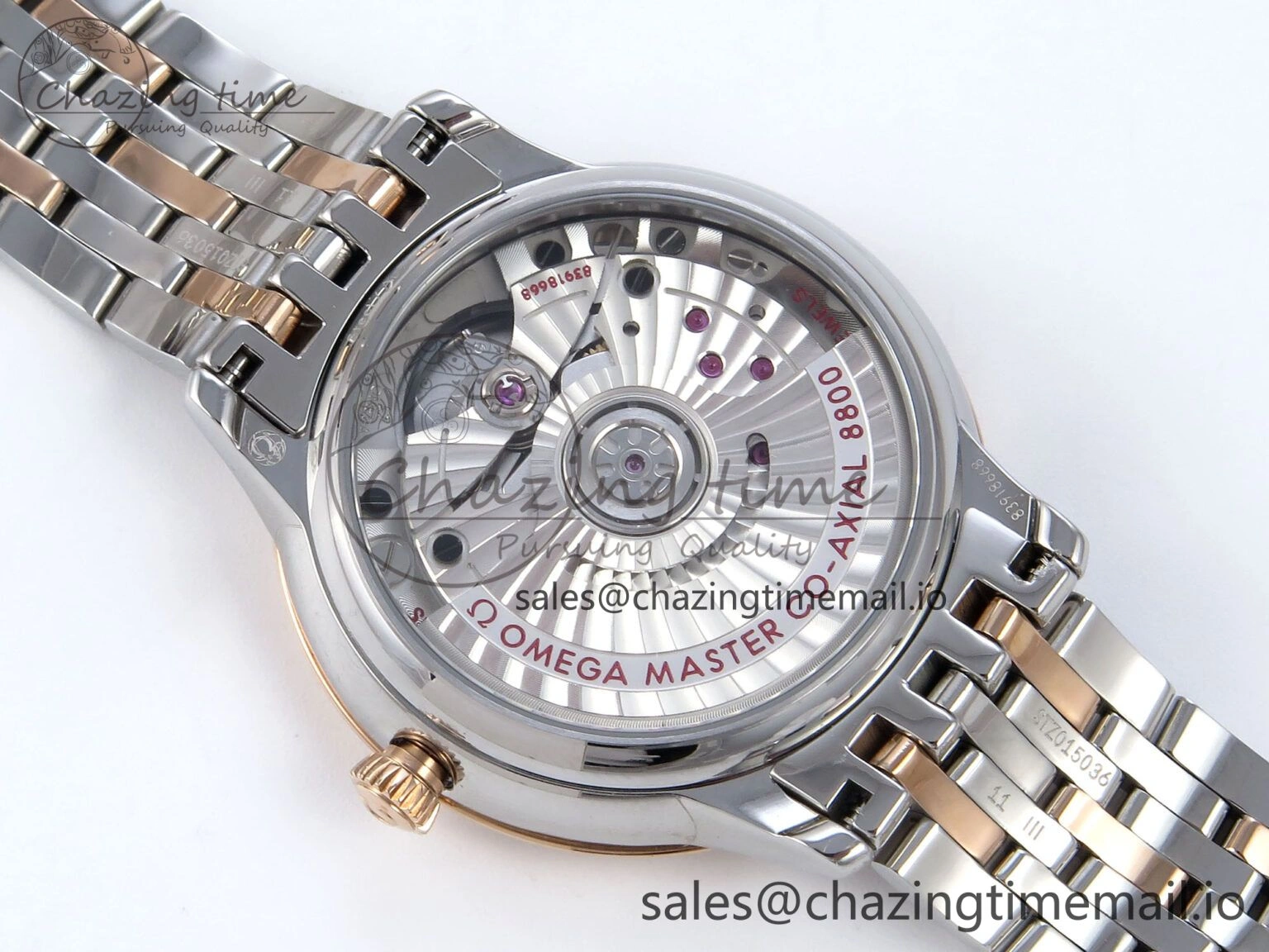 De Ville Prestige Ladies SS RG VSF 1:1 Best Edition Blue Dial on SS RG Bracelet A8800
