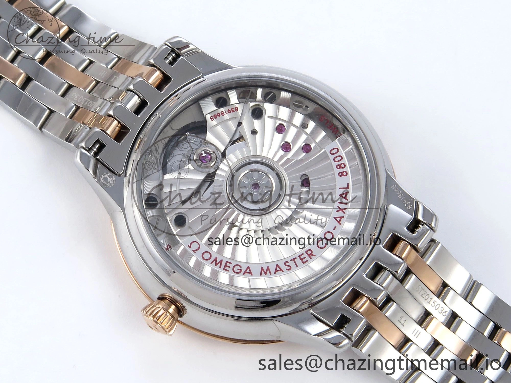 De Ville Prestige Ladies SS RG VSF 1:1 Best Edition Blue Dial on SS RG Bracelet A8800