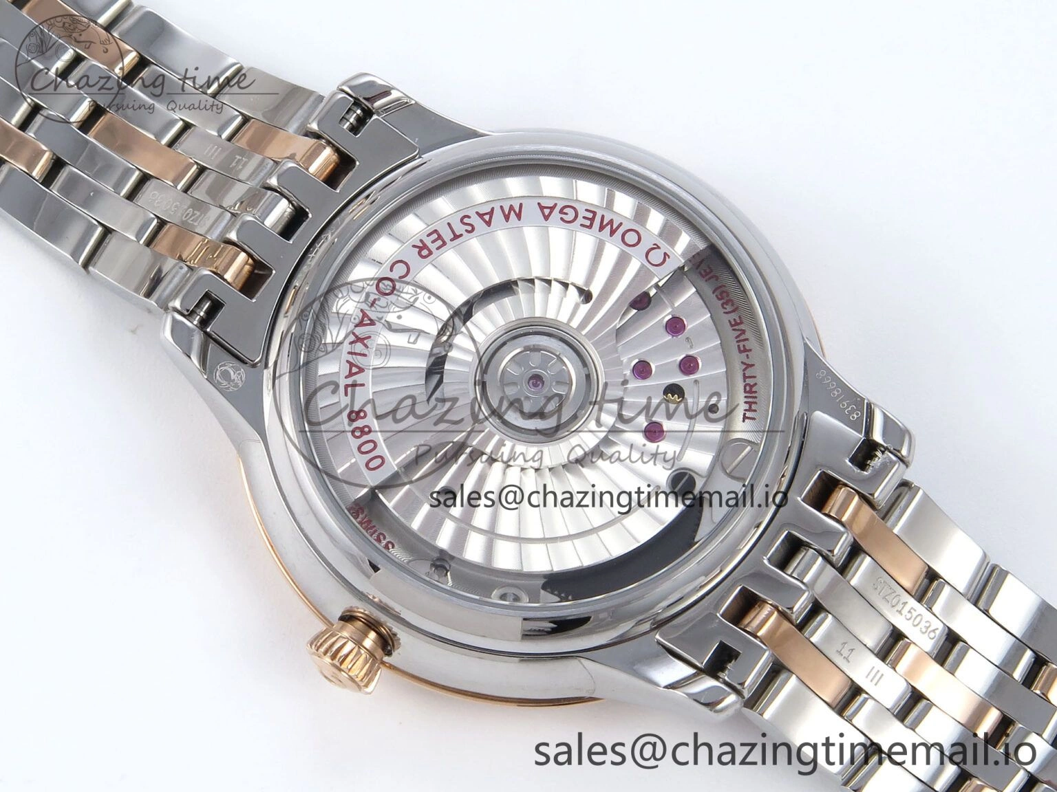 De Ville Prestige Ladies SS RG VSF 1:1 Best Edition Blue Dial on SS RG Bracelet A8800