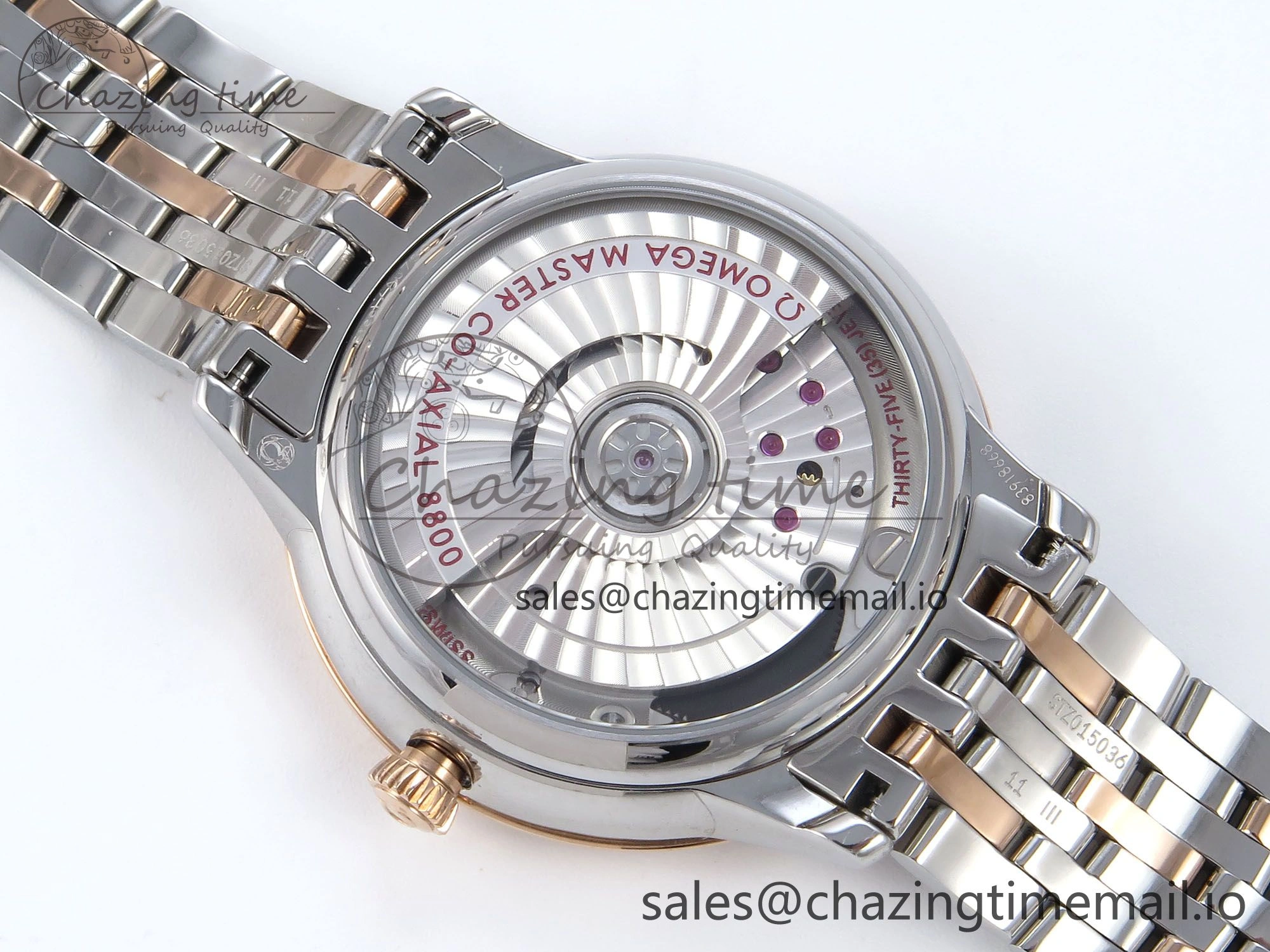De Ville Prestige Ladies SS RG VSF 1:1 Best Edition Blue Dial on SS RG Bracelet A8800