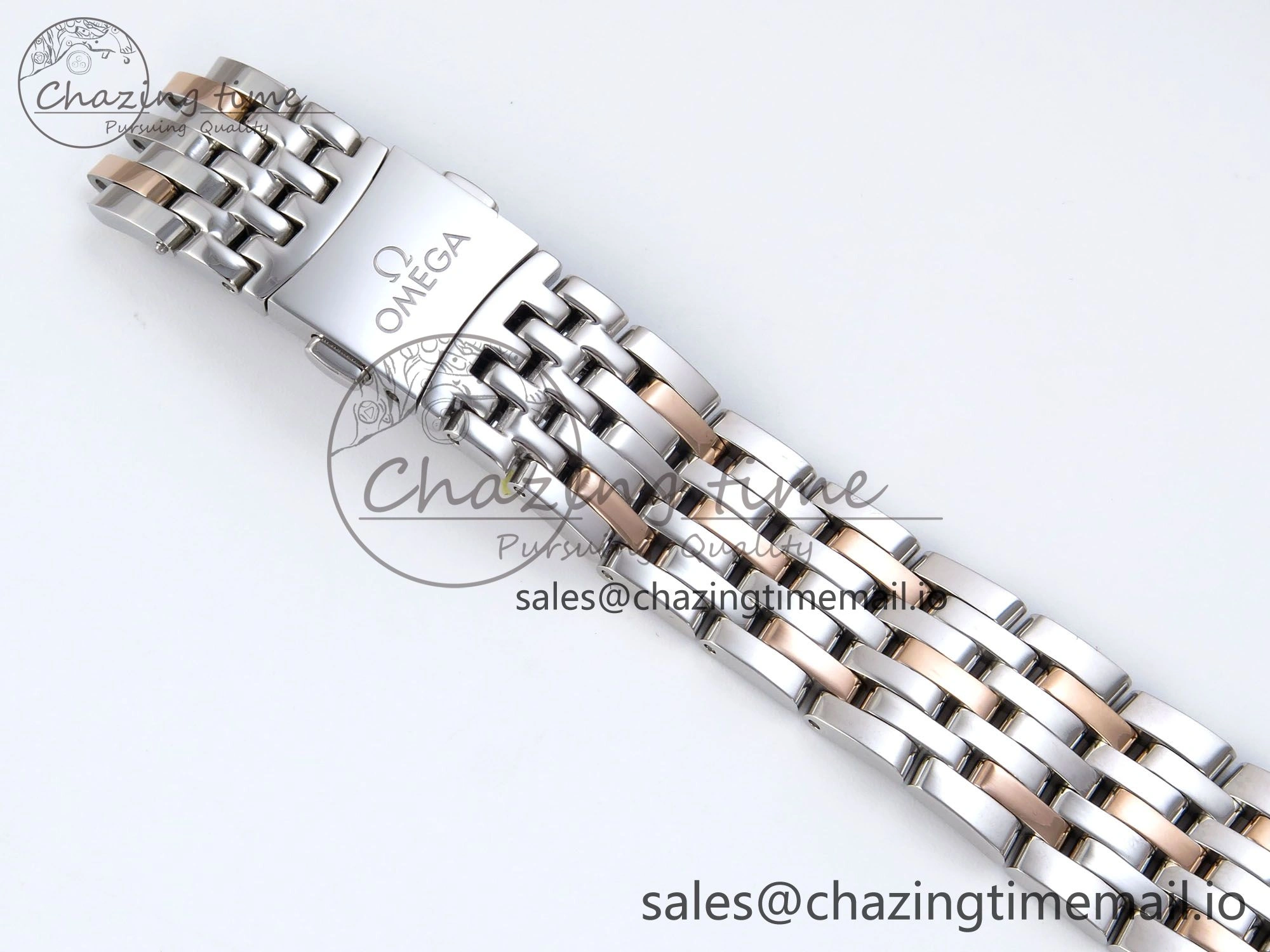 De Ville Prestige Ladies SS RG VSF 1:1 Best Edition Blue Dial on SS RG Bracelet A8800