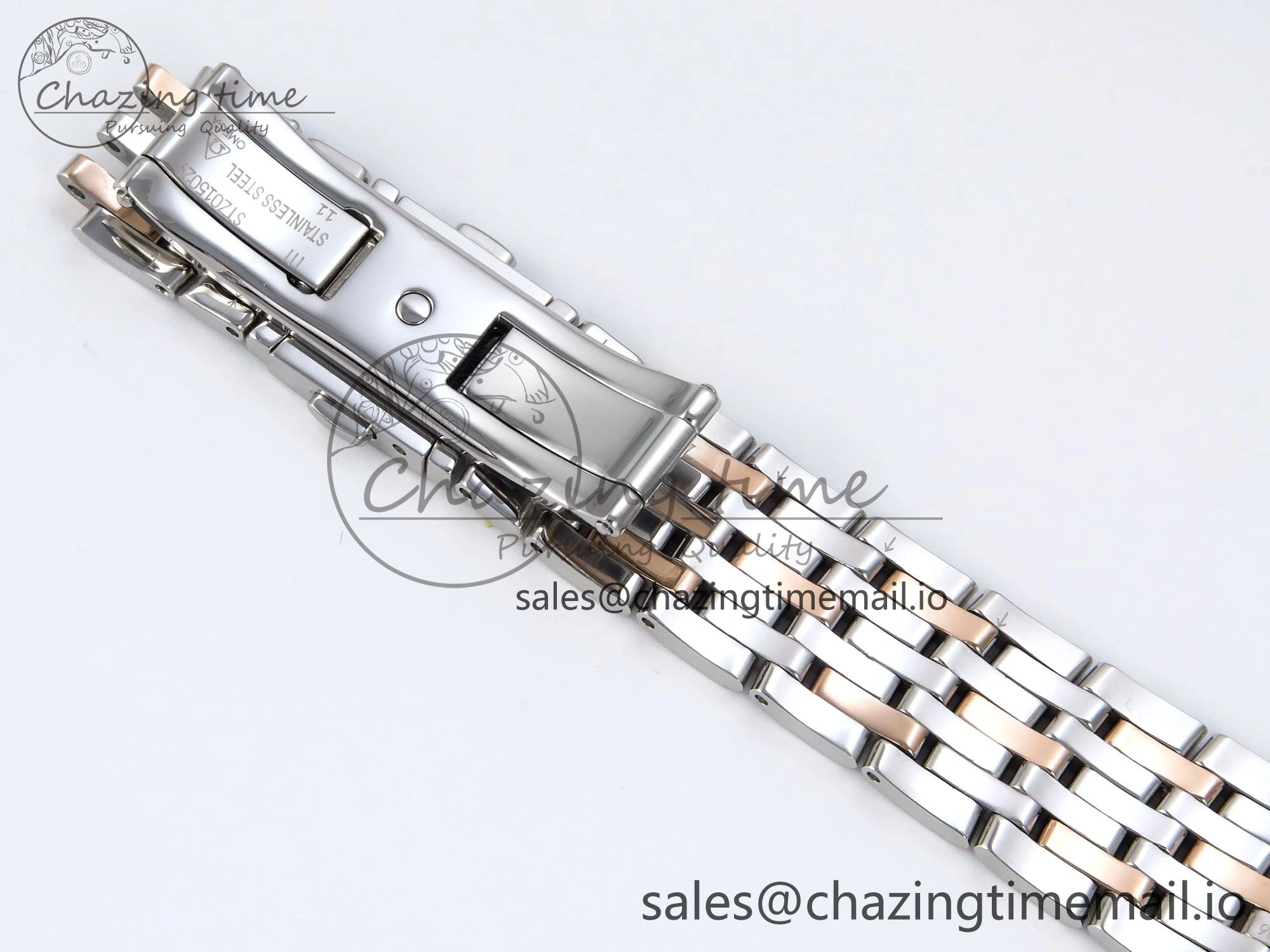 De Ville Prestige Ladies SS RG VSF 1:1 Best Edition Blue Dial on SS RG Bracelet A8800