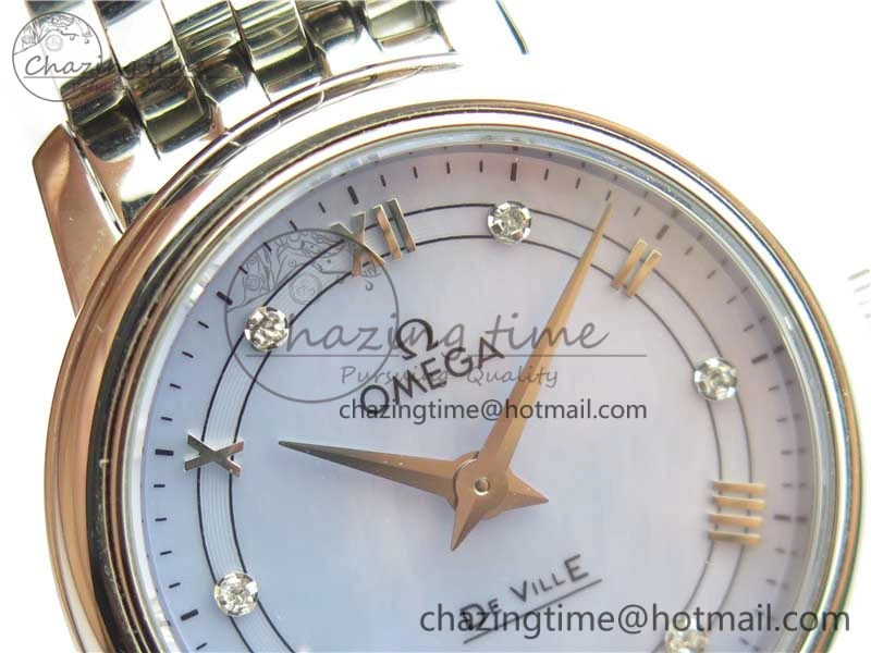 De Ville Prestige Quartz 27.4 mm SS ZF 1:1 Best Edition Blue Dial on SS Bracelet Jap Quartz