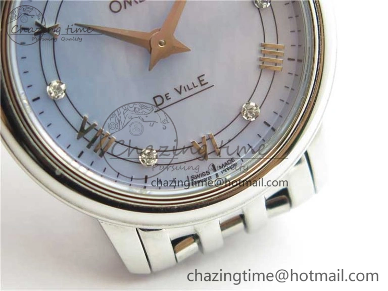 De Ville Prestige Quartz 27.4 mm SS ZF 1:1 Best Edition Blue Dial on SS Bracelet Jap Quartz