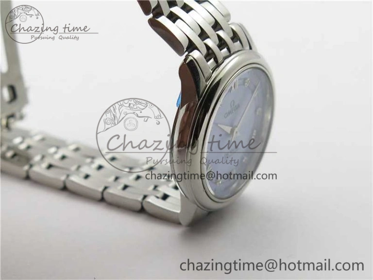 De Ville Prestige Quartz 27.4 mm SS ZF 1:1 Best Edition Blue Dial on SS Bracelet Jap Quartz