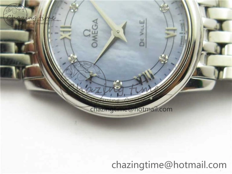 De Ville Prestige Quartz 27.4 mm SS ZF 1:1 Best Edition Blue Dial on SS Bracelet Jap Quartz