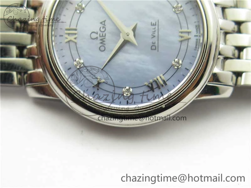 De Ville Prestige Quartz 27.4 mm SS ZF 1:1 Best Edition Blue Dial on SS Bracelet Jap Quartz