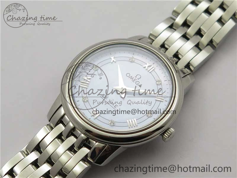 De Ville Prestige Quartz 27.4 mm SS ZF 1:1 Best Edition Blue Dial on SS Bracelet Jap Quartz