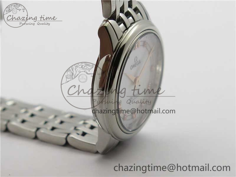 De Ville Prestige Quartz 27.4 mm SS ZF 1:1 Best Edition White Dial RG Markers on SS Bracelet Jap Quartz