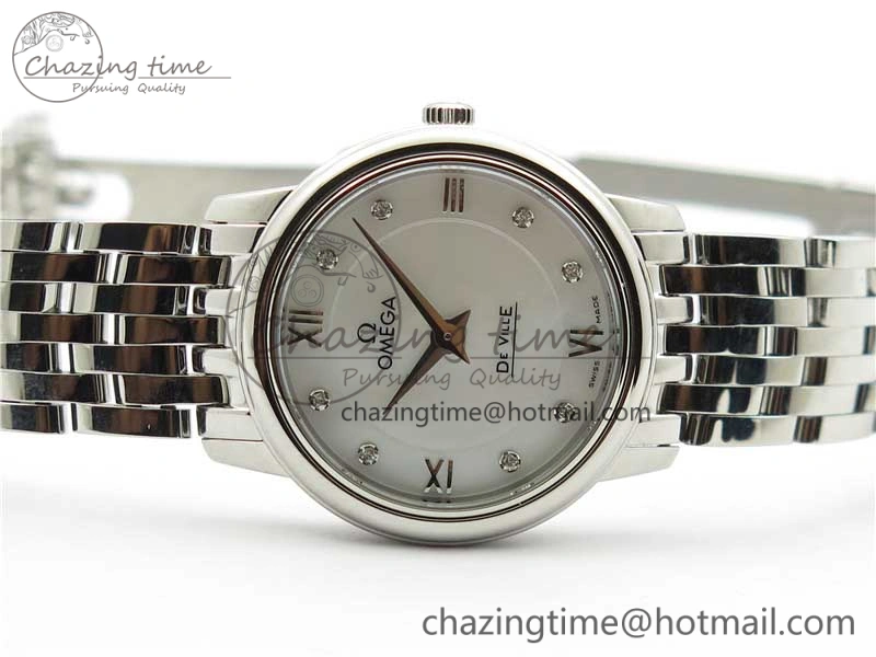 De Ville Prestige Quartz 27.4 mm SS ZF 1:1 Best Edition White Dial on SS Bracelet Jap Quartz