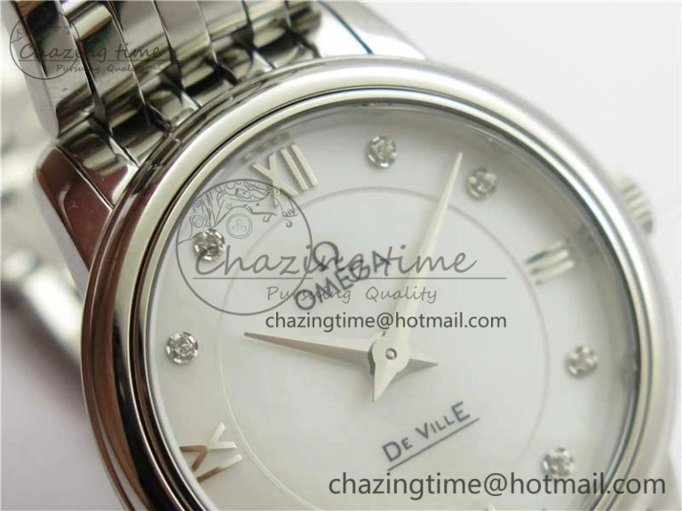 De Ville Prestige Quartz 27.4 mm SS ZF 1:1 Best Edition White Dial on SS Bracelet Jap Quartz