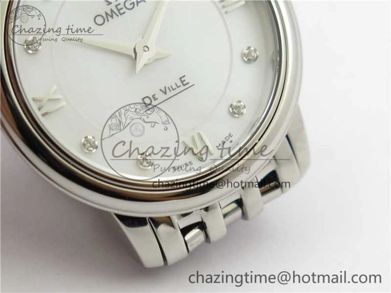 De Ville Prestige Quartz 27.4 mm SS ZF 1:1 Best Edition White Dial on SS Bracelet Jap Quartz