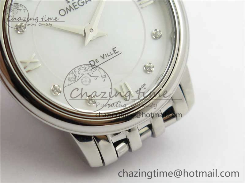 De Ville Prestige Quartz 27.4 mm SS ZF 1:1 Best Edition White Dial on SS Bracelet Jap Quartz